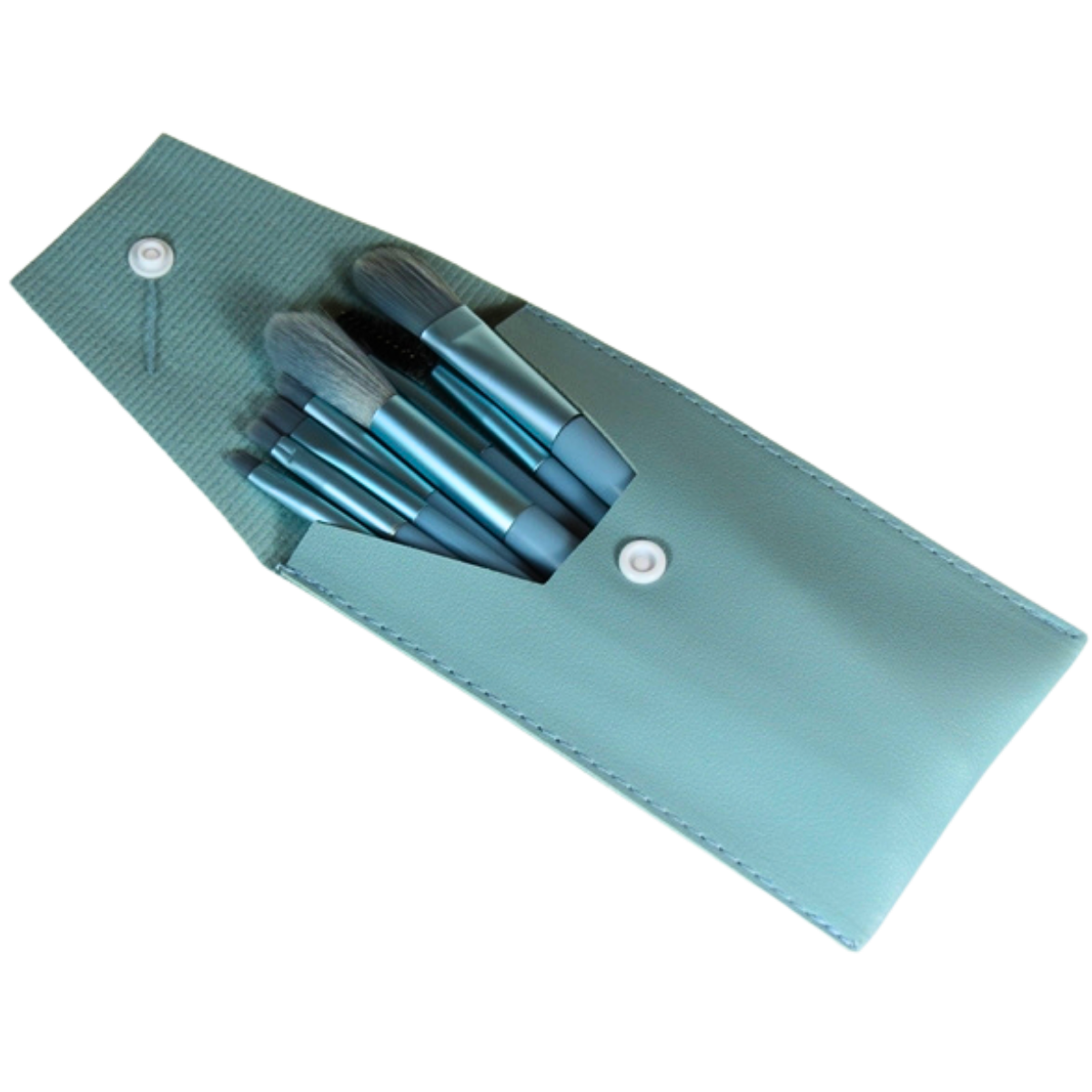 נלווים לאיפור - סט מברשות איפור בנרתיק כחול\ אפרסק\ ורוד מאת 2Hair | תכלת אפור | אידיאלית ל- כלי איפור ואביזרים לטיפוח הפנים | מושלמת ל- {{ product_use_case }}