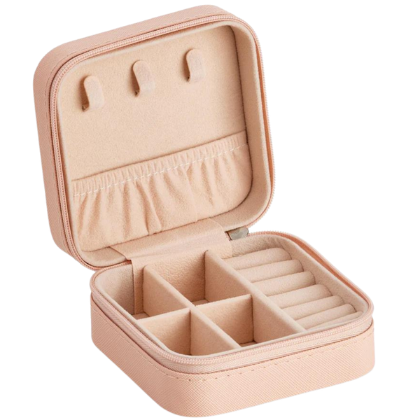 קופסת תכשיטים - קופסת אחסון תכשיטים ורודה מאת 2Hair | | אידיאלית ל- כלי איפור ואביזרים לטיפוח הפנים | מושלמת ל- {{ product_use_case }}