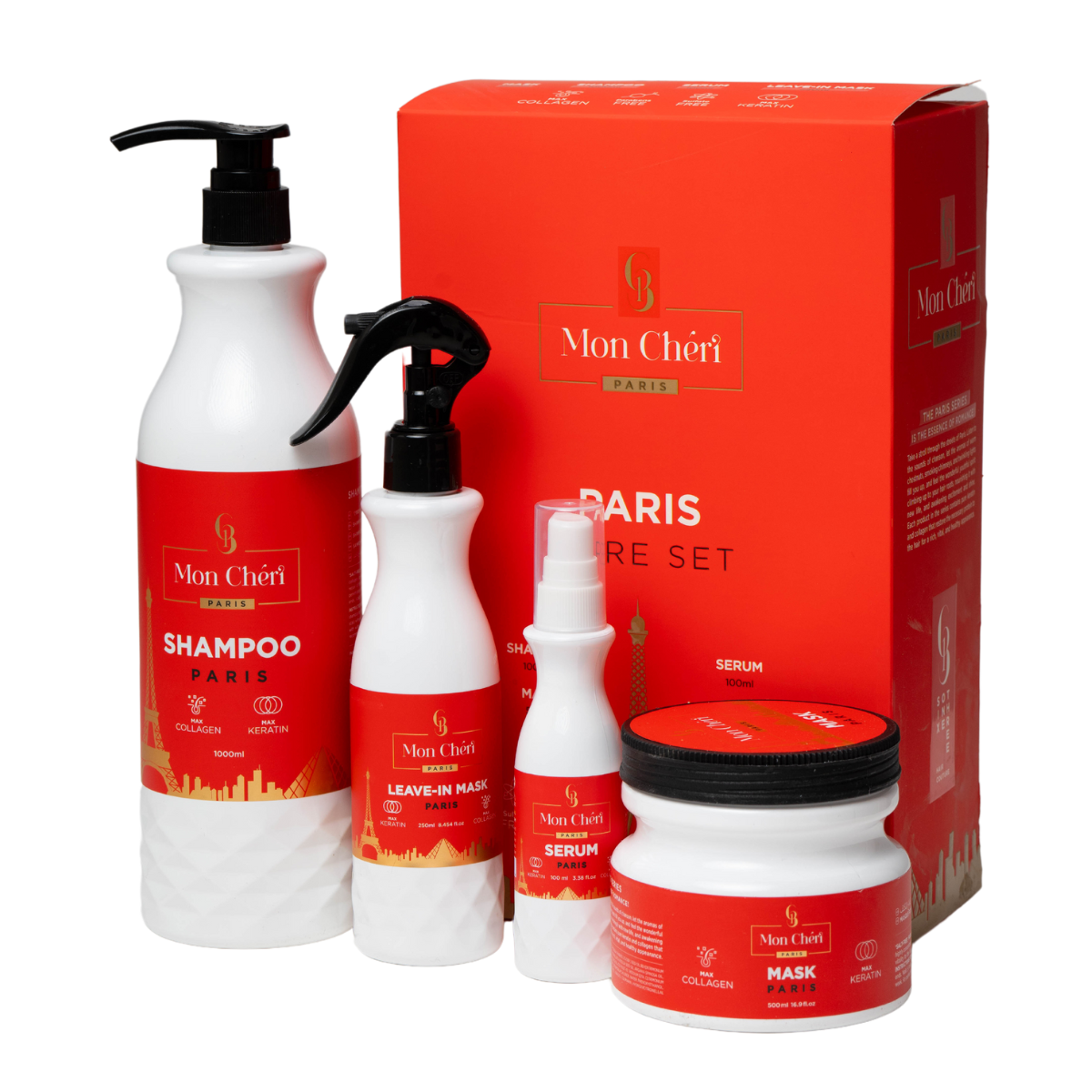 מארזי שי - מארז מון שרי פריס לשיער: שמפו, מסכה, סרום ומסכה ללא שטיפה 613 מאת 613 | | אידיאלית ל- 613 ללא מלחים מארזי שי | מושלמת ל- {{ product_use_case }}