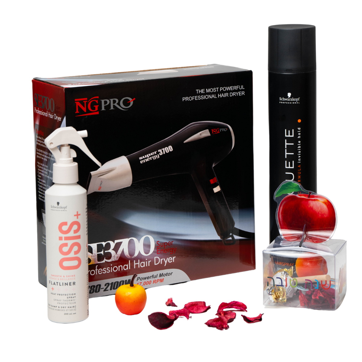 מארזי שי - מארז חגיגי הפן של גדעון ENERGY 3700+ ספריי הגנה מחום OSIS+ ספריי SILHOUETTE שוורצקופף מאת גדעון קוסמטיקס GIDON COSMETICS | | אידיאלית ל- גדעון קוסמטיקס מארזי שי מייבשי שיער מייבשי שיער מקצועיים ספריי לשיער שוורצקופף | מושלמת ל- {{ product_use_case }}
