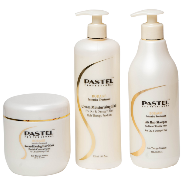 מארזי שי - מארז טיפוח לשיער PASTEL BORAGE שמפו+ מסכה+ קרם לשיער יבש ופגום פסטל מאת פסטל PASTEL | | אידיאלית ל- מוצרים לשיער מסכה לשיער פסטל קרם לחות קרם לחות לשיער קרם לשיער שמפו לשיער | מושלמת ל- {{ product_use_case }}