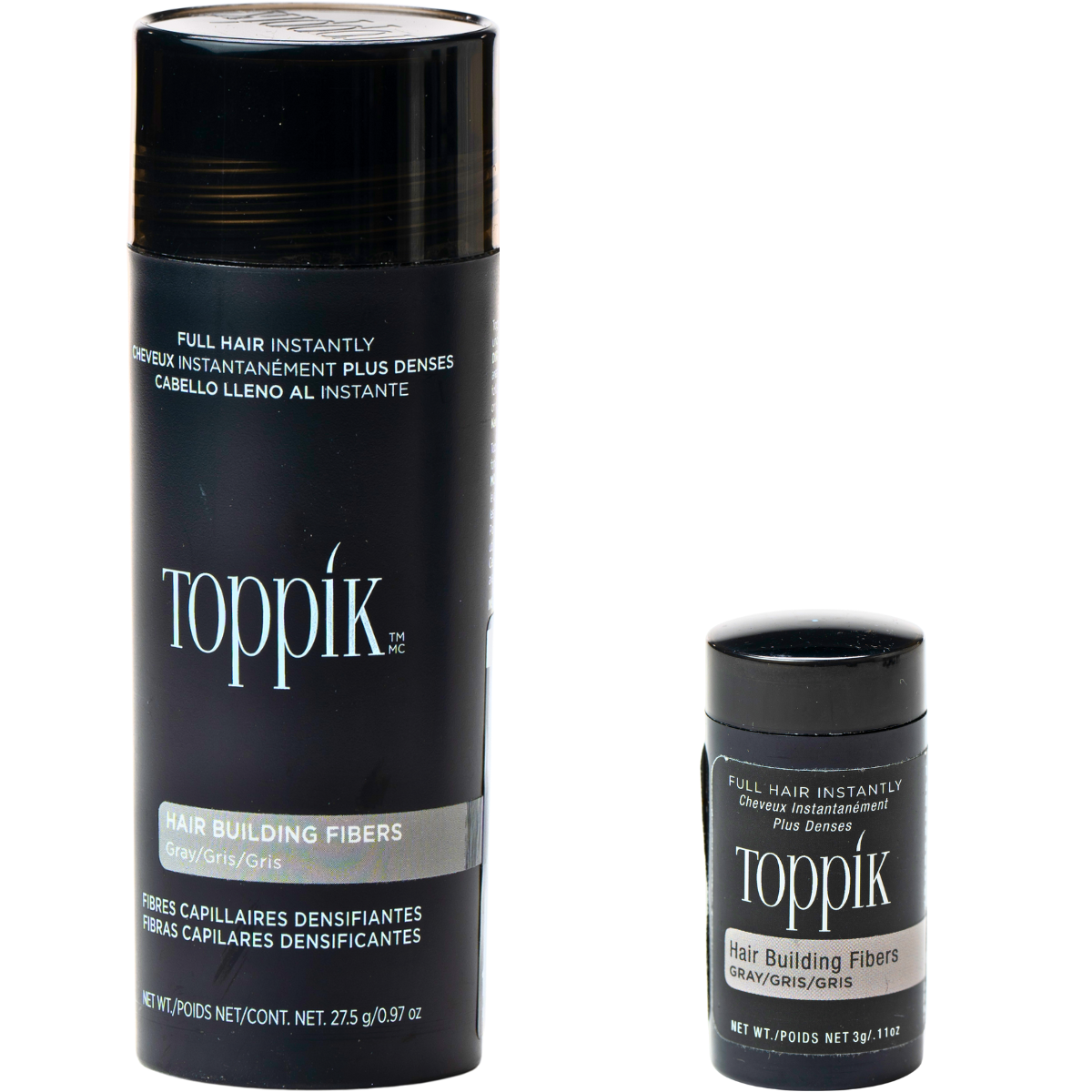 סיבי שיער - סיבי שיער טופיק צבע אפור 27.5 גרם + אריזת נסיעות 3 גרם חינם מאת טופיק TOPPIK | | אידיאלית ל- טופיק סיבי שיער | מושלמת ל- {{ product_use_case }}