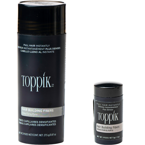 סיבי שיער - סיבי שיער טופיק צבע אפור 27.5 גרם + אריזת נסיעות 3 גרם חינם מאת טופיק TOPPIK | | אידיאלית ל- טופיק סיבי שיער | מושלמת ל- {{ product_use_case }}