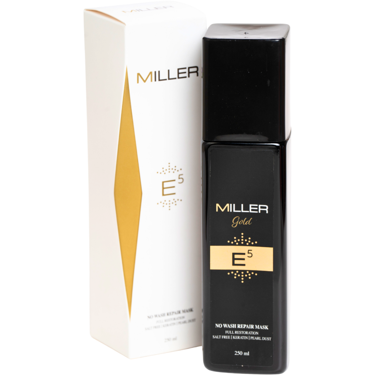 מסכה/מרכך ללא שטיפה - מסכה ללא שטיפה MILLER E5 לריכוך והגמשת השיער גולד מילר 250 מ"ל מאת מילר MILLER | | אידיאלית ל- מילר מסכה ללא שטיפה לשיער | מושלמת ל- {{ product_use_case }}