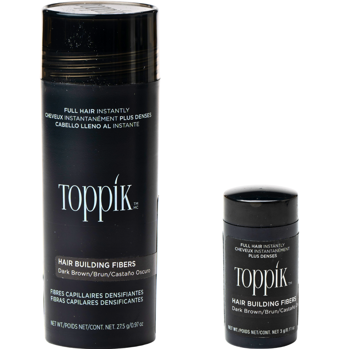 סיבי שיער - סיבי שיער טופיק צבע חום כהה 27.5 גרם + אריזת נסיעות 3 גרם מתנה מאת טופיק TOPPIK | | אידיאלית ל- טופיק סיבי שיער | מושלמת ל- {{ product_use_case }}