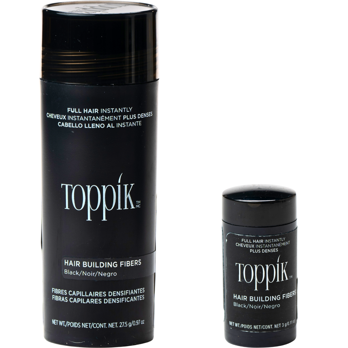 סיבי שיער - סיבי שיער טופיק צבע שחור 27.5 גרם + אריזת נסיעות 3 גרם מתנה מאת טופיק TOPPIK | | אידיאלית ל- טופיק סיבי שיער | מושלמת ל- {{ product_use_case }}