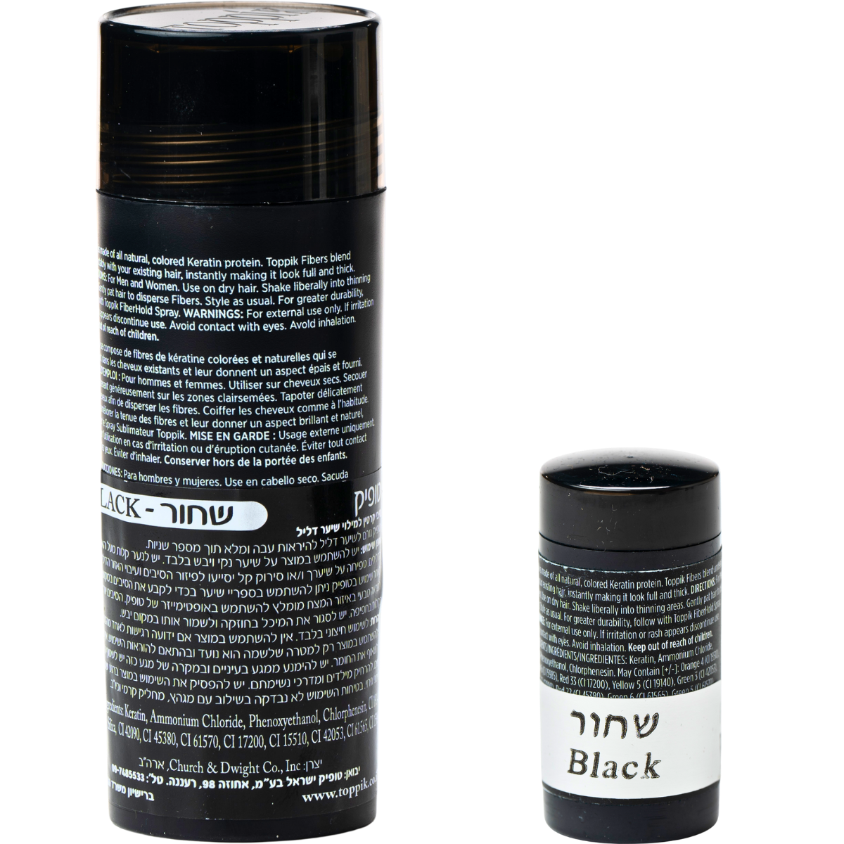 סיבי שיער - סיבי שיער טופיק צבע שחור 27.5 גרם + אריזת נסיעות 3 גרם מתנה מאת טופיק TOPPIK | | אידיאלית ל- טופיק סיבי שיער | מושלמת ל- {{ product_use_case }}