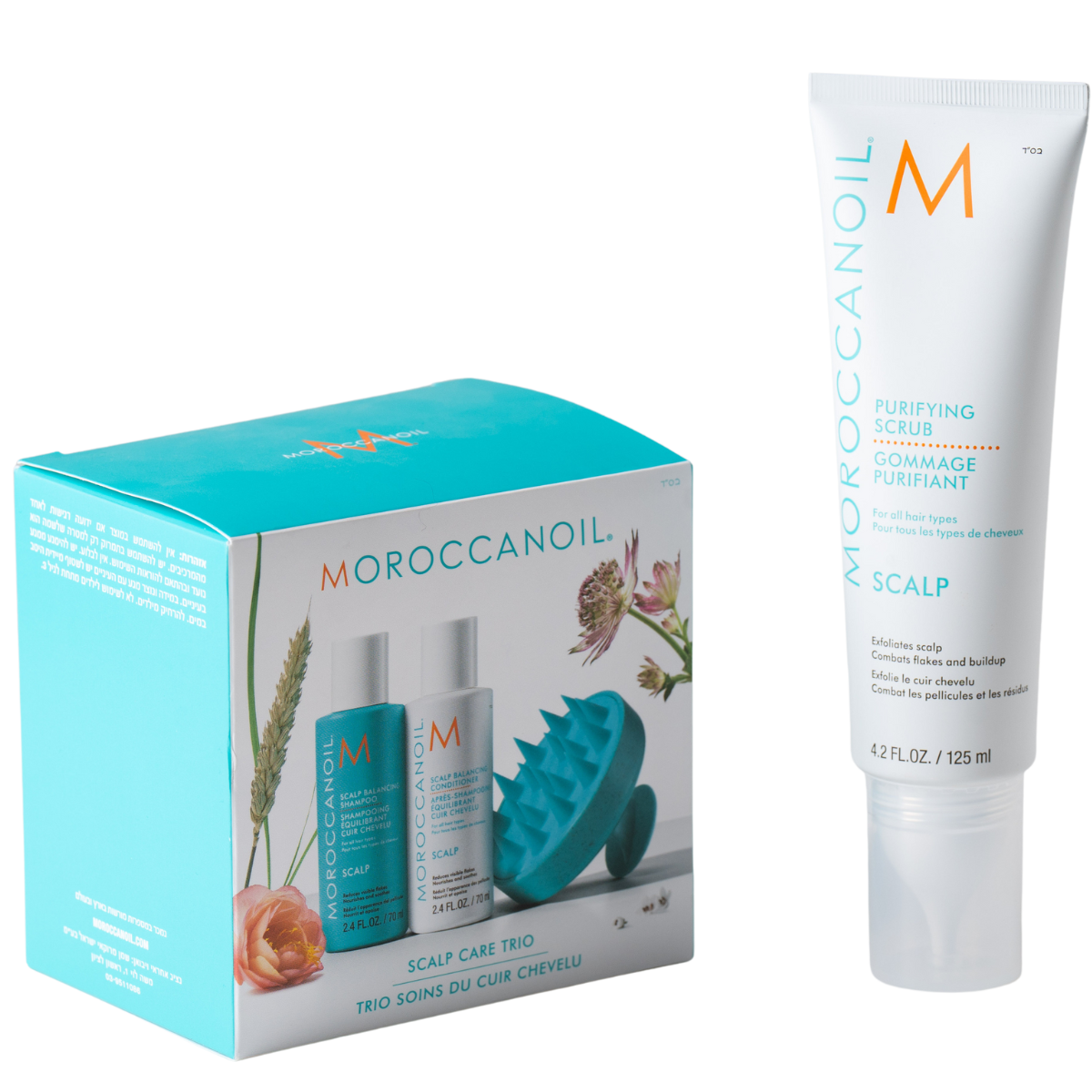 מארזי שי - מארז התנסות לטיפוח הקרקפת MOROCCANOIL SCALP שמן מרוקאי + פילינג לטיהור הקרקפת שמן מרוקאי 125 מ"ל מאת שמן מרוקאי MOROCCANOIL | | אידיאלית ל- טיפול לקרקפת מארזי שי מרכך לשיער שמן מרוקאי שמפו לשיער | מושלמת ל- {{ product_use_case }}