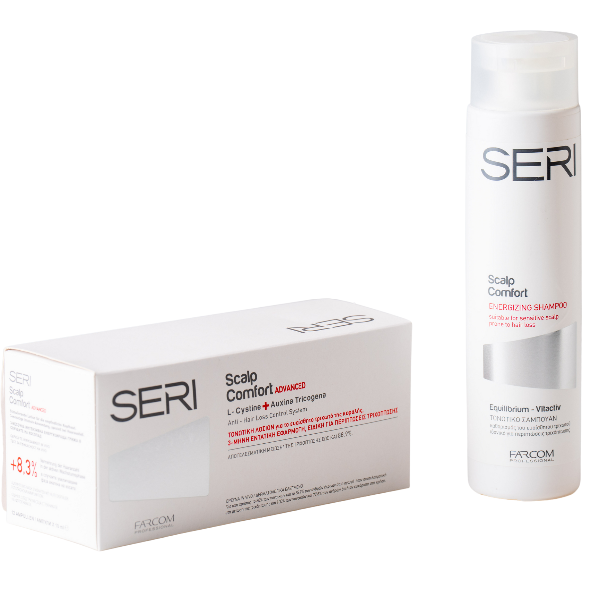 מארזי שי - סט למניעת נשירה: סרי שמפו ממריץ נגד נשירה 300 מ"ל +סרי אמפולות נגד נשירה 12*10 מ"ל FARCOM פרקום מאת פרקום FARCOM | | אידיאלית ל- אמפולות לשיער אמפולות נגד נשירה מארזי שי פרקום שמפו לשיער שמפו נגד הנשירה שמפו נגד נשירה | מושלמת ל- {{ product_use_case }}