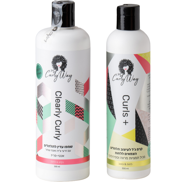 מארזי שי - סט שמפו עדין לתלתלים CLEARLY CURLY אנטי פריז 500 מ"ל +קרם ג`ל לעיצוב תלתלים CURLS קרלי וואי 300 מ"ל מיי קרלי וואי מאת מיי קרלי וואי MY CURLY WAY | | אידיאלית ל- מארזי שי מיי קרלי וואי קרם גלייז לשיער קרם גלייז לשיער מתולתל קרם גלייז לתלתלים שמפו לשיער מתולתל | מושלמת ל- {{ product_use_case }}