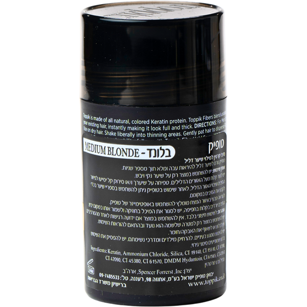 סיבי שיער - סיבי שיער טופיק צבע בלונד 12 גרם מאת טופיק TOPPIK | | אידיאלית ל- טופיק סיבי שיער | מושלמת ל- {{ product_use_case }}