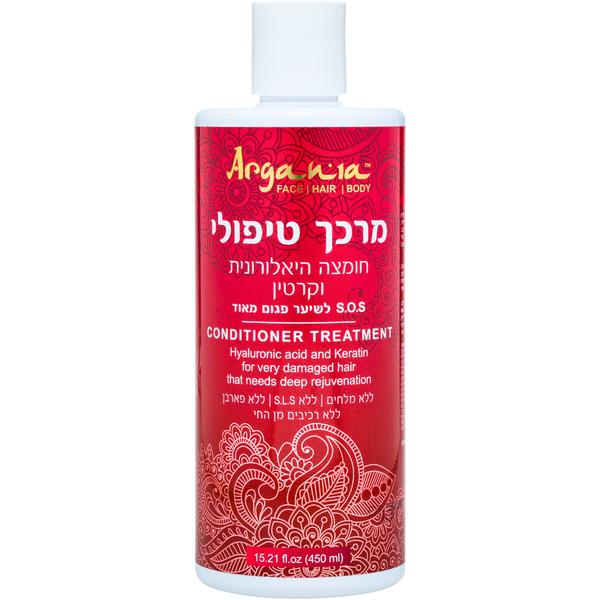 מרכך לשיער - מרכך לשיער חומצה היאלורונית וקרטין ארגניה 450 מ"ל מאת ארגניה ARGANIA | | אידיאלית ל- ארגניה ללא מלחים מרכך לשיער מרכך של ארגניה | מושלמת ל- {{ product_use_case }}