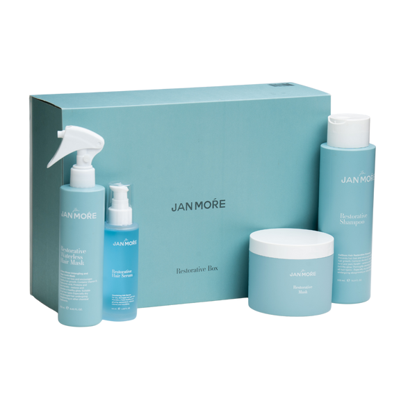 מארזי שי - מארז RESTORATIVE Premium שמפו, מסכה, סרום ומסכה ללא שטיפה JAN MORE מאת ז׳אן מור JAN MOŔE | | אידיאלית ל- ז׳אן מור מארזי שי מסכה ללא שטיפה לשיער מסכה לשיער סרום לשיער סרום נגד נשירה שיקום שיער שמפו לשיער שמפו נגד הנשירה שמפו נגד נשירה | מושלמת ל- {{ product_use_case }}