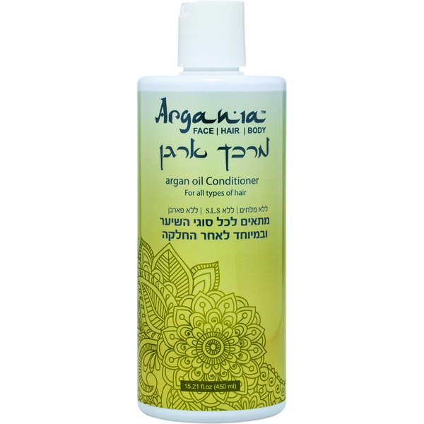מרכך לשיער - מרכך שיער שמן ארגן ARGANIA לכל סוגי השיער ארגניה 450 מ"ל מאת ארגניה ARGANIA | | אידיאלית ל- ארגניה ללא מלחים מרכך לשיער מרכך של ארגניה | מושלמת ל- {{ product_use_case }}