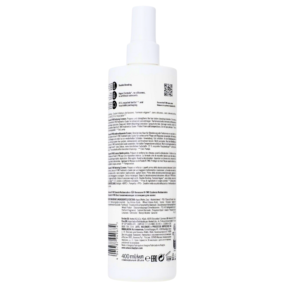 תכשיר לשיקום השיער - שיקום לפני צביעה \הבהרה RESTORING ESSENCE שוורצקופף 400 מ"ל מאת שוורצקופף SCHWARZKOPF | | אידיאלית ל- שוורצקופף שיקום שיער | מושלמת ל- {{ product_use_case }}